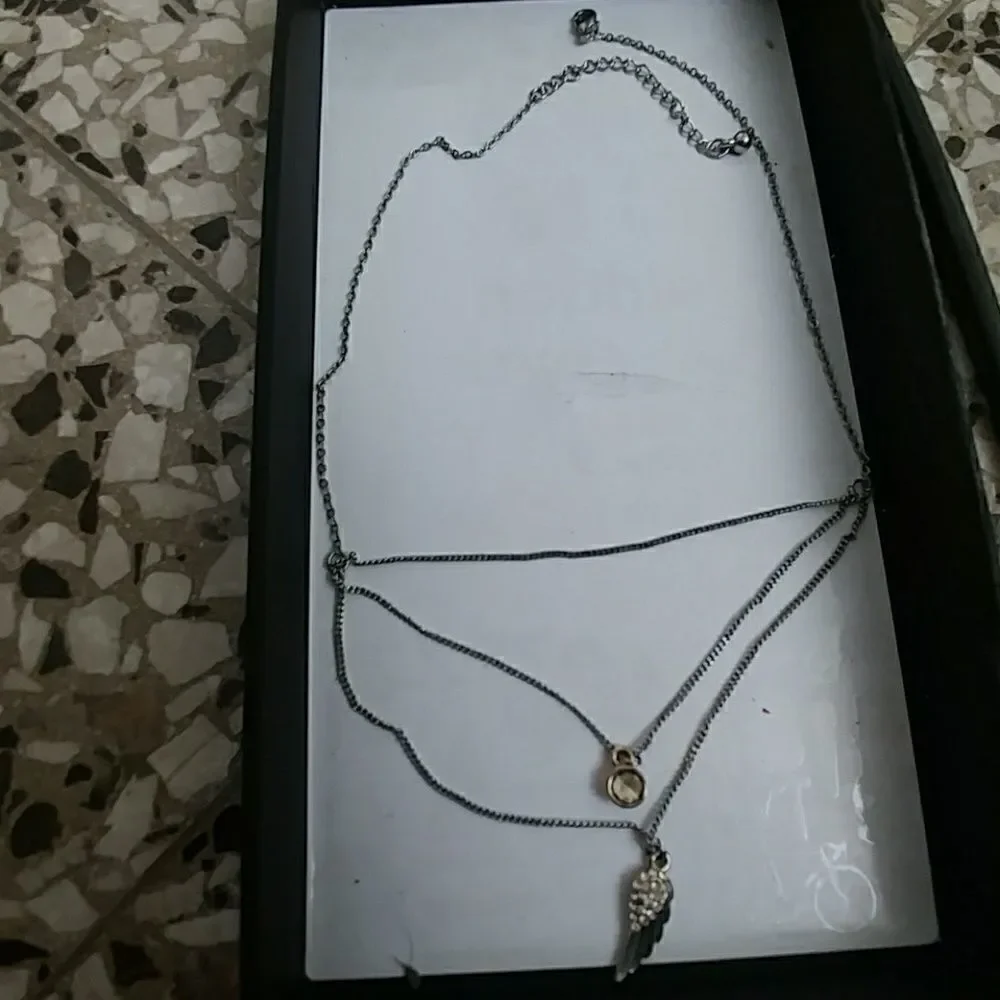 2for$15Silver feather necklace